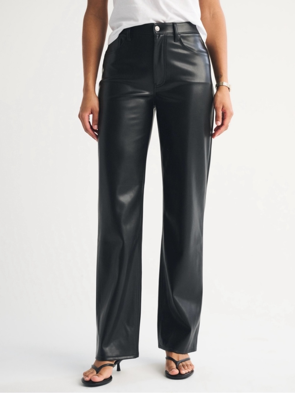 Abercrombie & Fitch Curve Love High Rise Leather Pants